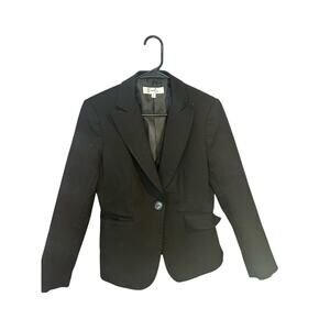 Emily... satin lined black striped blazer jacket women's size 6